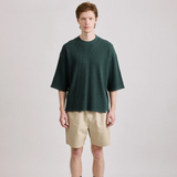 Waffle Half Sleeve Tee - Dark Green