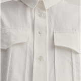 Short Sleeve Pleat Pocket Shirt - White