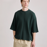 Waffle Half Sleeve Tee - Dark Green
