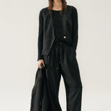 Twill Slouch Vest Black
