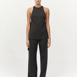 Side Tie Top - Black Olive