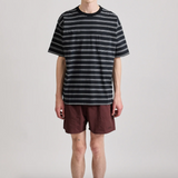 Multi Striped Relaxed Short Sleeve Tee - Black