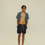 Navy Linen Shorts