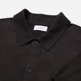 Kenneth Checkerboard Knit Short Sleeve Shirt - Black