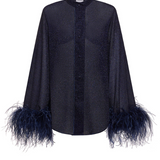 Lumiere Plumage Long Shirt - Night Blue