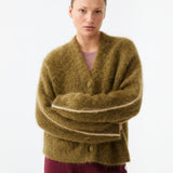 Brushed Alpaca Cardigan - Moss