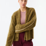 Brushed Alpaca Cardigan - Moss
