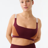 Organic Colour Block Bralet - Mulberry