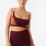 Organic Colour Block Bralet - Mulberry