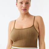 Pinstripe Wool Bodysuit - Harvest