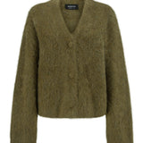Brushed Alpaca Cardigan - Moss