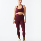 Classic Wool Rib Legging - Mulberry