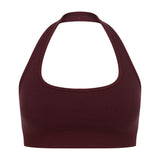 Halter Wool Bralet - Mulberry