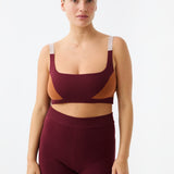 Organic Colour Block Bralet - Mulberry