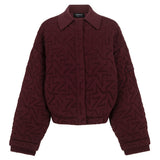 Wool Quilted Bomber - Bordeaux