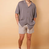 Camper Knit Short Sleeve Shirt - Asphalt