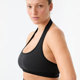 Halter Wool Bralet - Obsidian