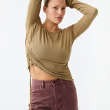 Organic Ruched Long Sleeve - Artichoke