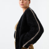 Brushed Alpaca Cardigan - Black