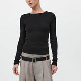 Organic Cotton Long Sleeve Top - Jet Black