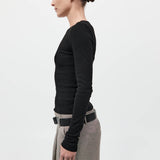 Organic Cotton Long Sleeve Top - Jet Black