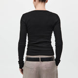 Organic Cotton Long Sleeve Top - Jet Black