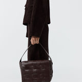 Woven Envelope Mini Tote - Chocolate