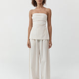 Everyday Relaxed Pants - Ecru Stripe