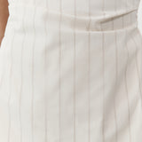Strapless Tie Back Top - Ecru Stripe