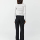 Organic Cotton Layered Long Sleeve Top - White