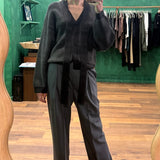 The Goddard Straight Pant - Charcoal Pinstripe