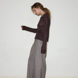 Twin Button Pant  - Pin Stripe Bark