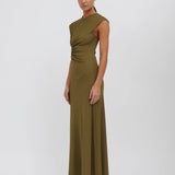 Tri Crystal Stone Tank Dress - Olive