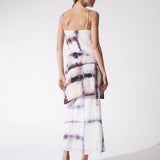 Silk Slip Dress - Blue Check