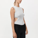 Organic Cotton Cut Out Tank - Silver