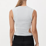 Organic Cotton Cut Out Tank - Silver