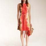 Mini Sleeveless Zipper Dress - Citrine Stripe