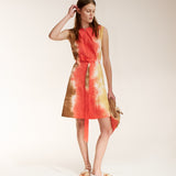 Mini Sleeveless Zipper Dress - Citrine Stripe