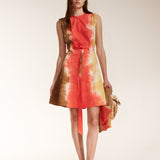 Mini Sleeveless Zipper Dress - Citrine Stripe