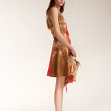 Mini Sleeveless Zipper Dress - Citrine Stripe