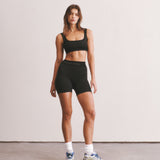 Houndstooth Wool Bralet - Black
