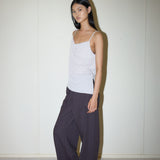 Drawcord Wool Pant - Licorice