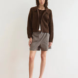 Double Layer Cardigan - Brown