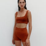 Nagnata Classic Wool Bralet Clay on model