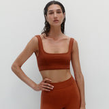 Nagnata Classic Wool Bralet Clay on model