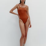 Nagnata Ballet Wool Bodysuit Clay on model
