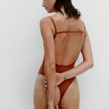 Nagnata Ballet Wool Bodysuit Clay on model