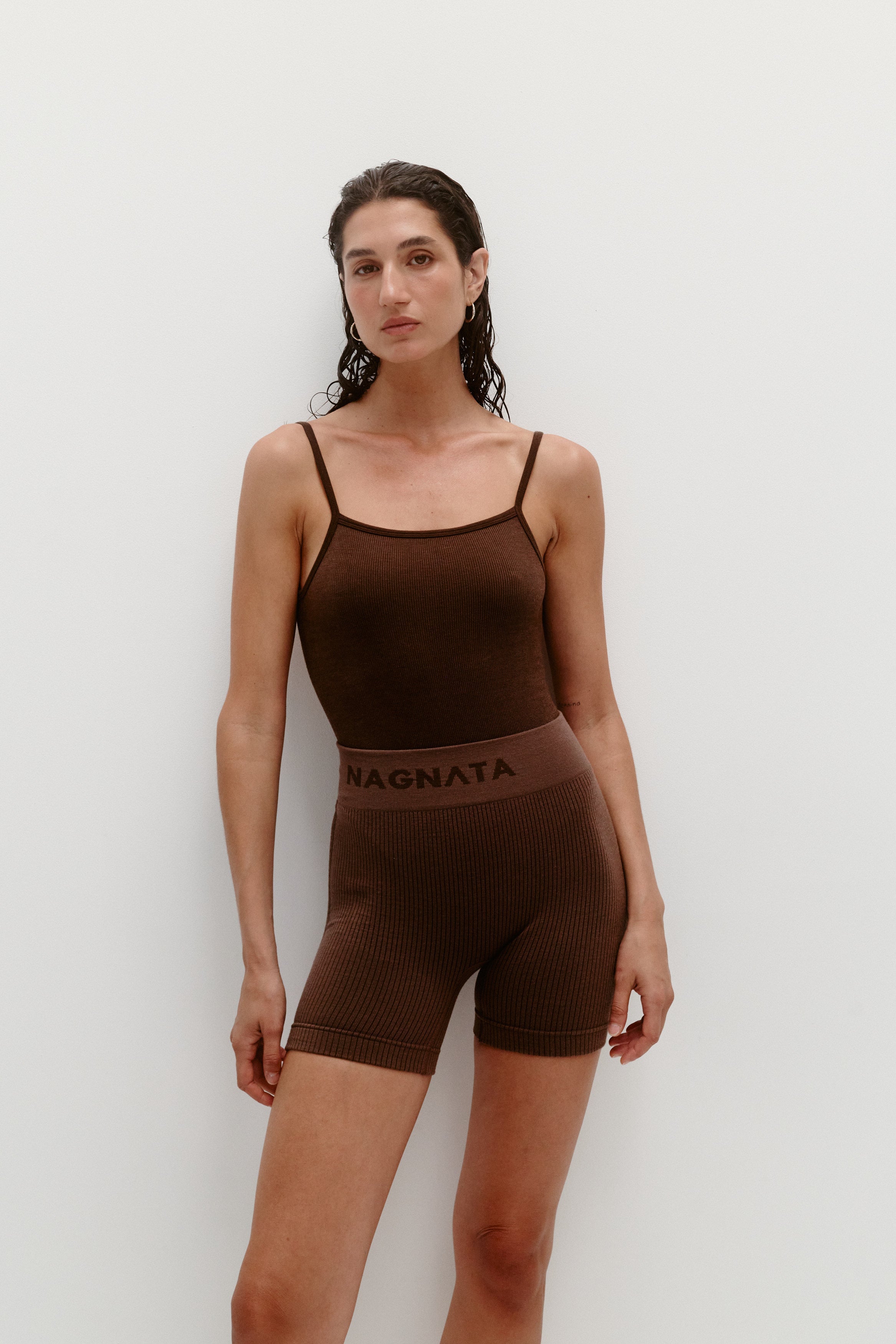 Nagnata Ballet Wool Mini Short Bark on model