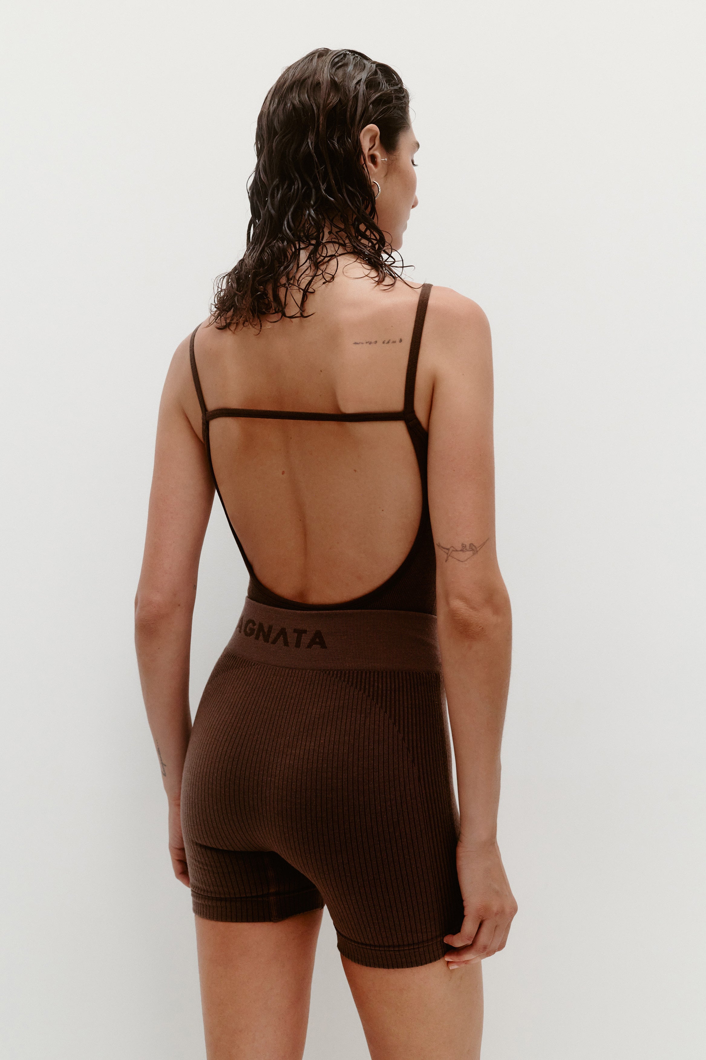 Nagnata Ballet Wool Mini Short Bark on model