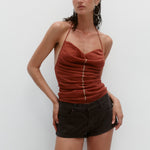 Nagnata Sienna Halter Top Clay on model